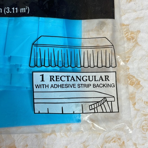 Caribbean Blue Plastic Table Cover and Caribbean Blue Plastic Table Skirt - Picture 4 of 7